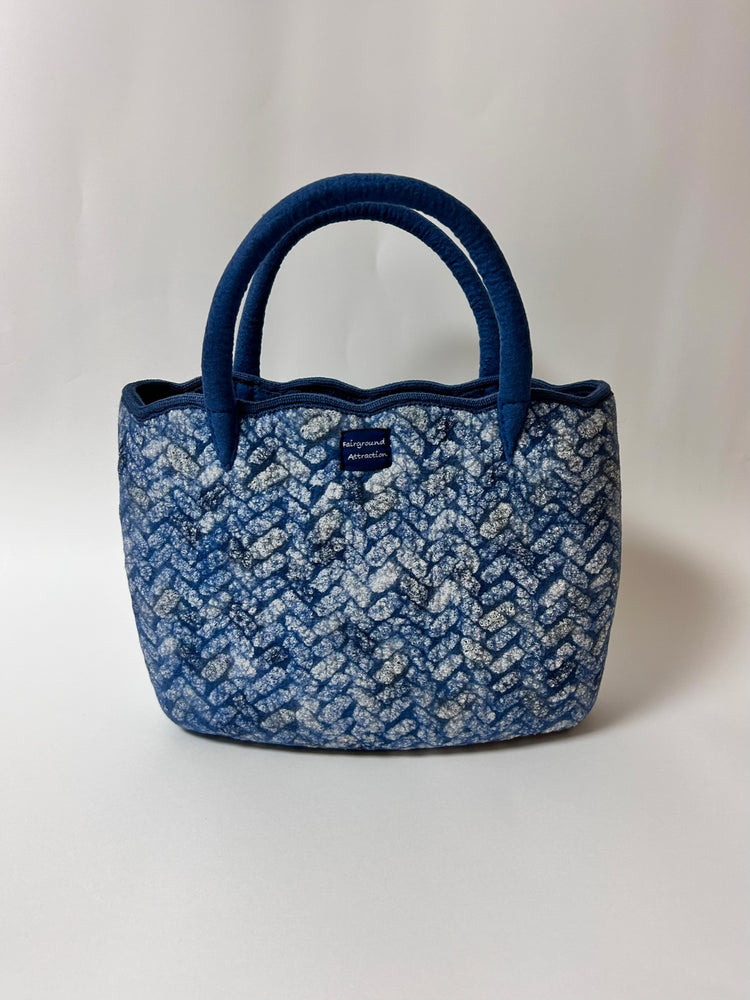 スカラップトート basketry/杉綾ヘリンボーン