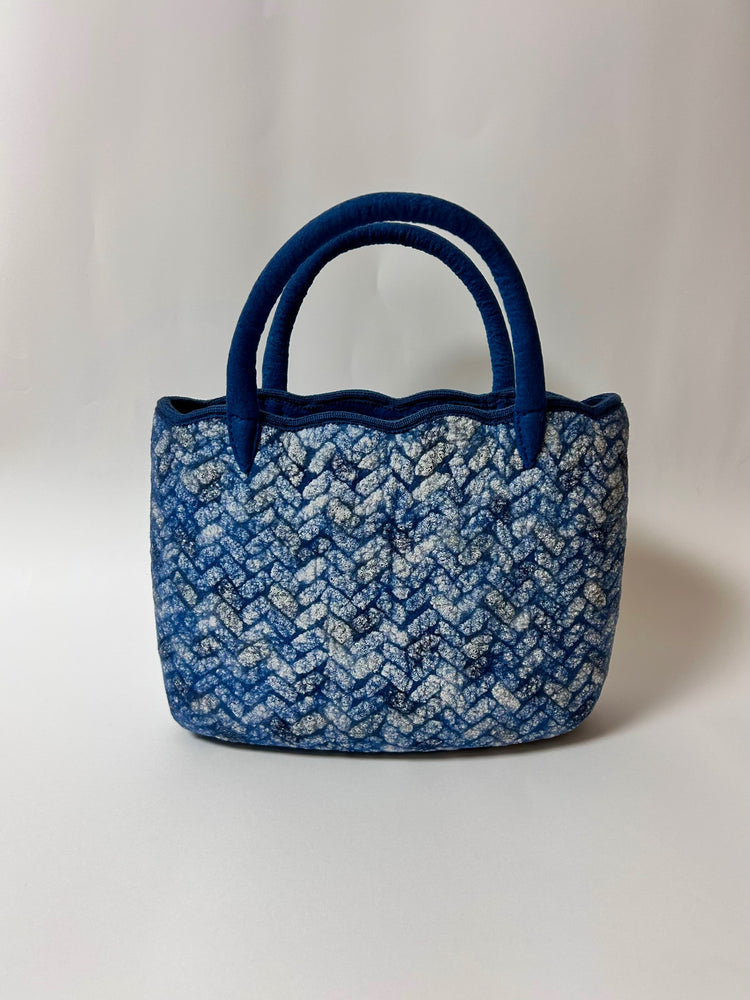 スカラップトート basketry/杉綾ヘリンボーン