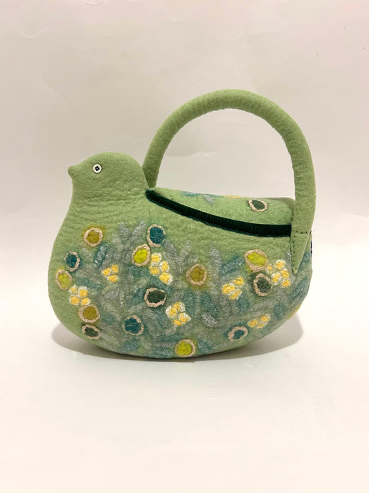 フタ付トリバッグ noah/鳥が運ぶ模様の物語